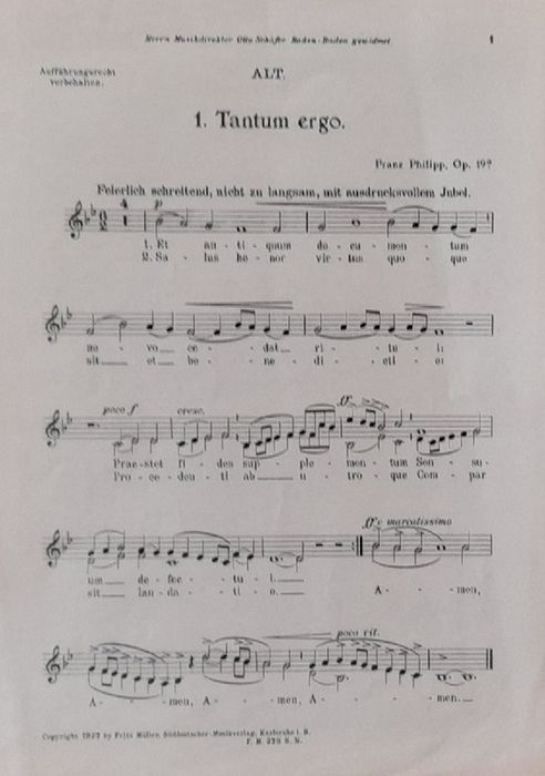 Philipp, Franz  Alt 1. Tantum Ergo Op. 19a + 2. St. Martinuslied (Sancte Martine salva nos) Op. 19b 