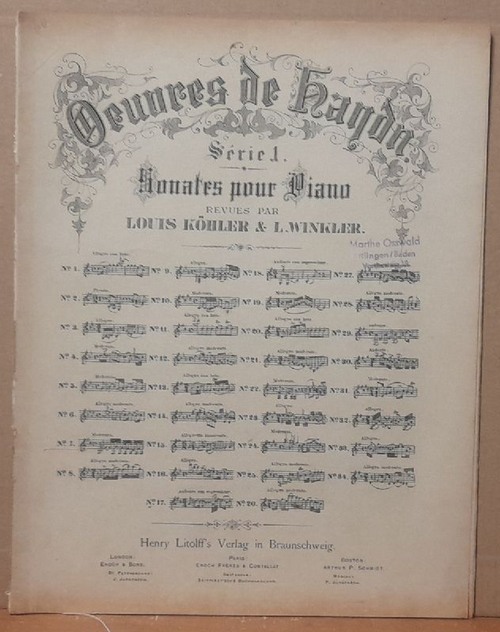 Haydn, Joseph  Oeuvres de Haydn Serie 1 no. 7 moderato (Sonates pour Piano revues par Louis Köhler & L. Winkler) 