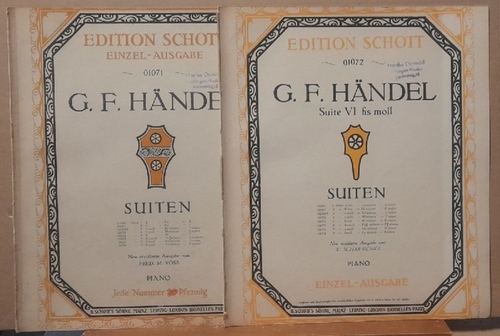 Händel, G.F. (Georg Friedrich)  Suiten. Suite V (5) E + Suite VI (6) fis moll (1913+1914) (neu revidierte Ausgabe v. Fred M. Voss. Piano) 