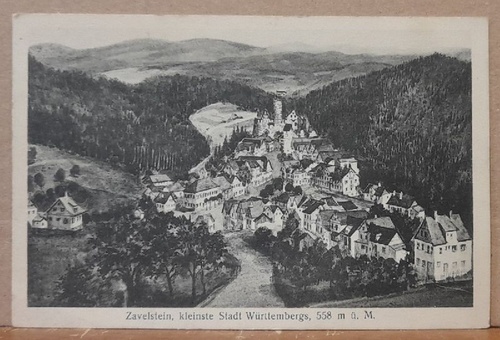   Ansichtskarte AK Zavelstein, kleinste Stadt Württembergs, 558m.ü.M. (Stempel Zavelstein Amt Calw und Calw Land) 