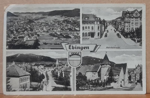   Ansichtskarte AK Ebingen. 4 Ansichten (Total, Bahnhofstrasse, Adolf-Hitler-Strasse, Partie beim Bürgerturm) 