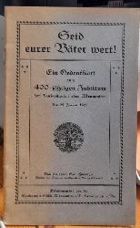Hndiges, Emil  Seid eurer Vter wert! (Ein Gedenkblatt zum 400jhrigen Jubilum der Taufgesinnten oder Mennoniten am 25. Januar 1925) 
