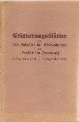 ohne Autor  Erinnerungsbltter zur 200-Jahrfeier der Einwanderung der "Landler" in Neppendorf (2. September 1734 / 2. September 1934) 
