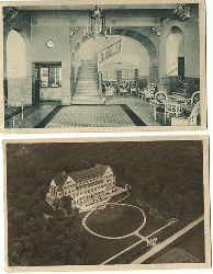   2 Ansichtskarten //// Das Taunusheim der Dt. Ges. fr Kaufmanns-Erholungsheime (Zeppelin-Aufnahme) + Eingangshalle des Taunusheimes 