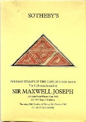 Sotheby`s  Postage Stamps of the Cape of Good Hope (The Collection formed by Sir Maxwell Joseph including Postal History from 1652 and 1900 Siege of Mafeking) (Auction 28th/29th October 1982) 