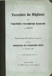 Consistorium der Franzsischen Kirche (H  Verzeichnis der Mitglieder der Franzsisch-reformierten Gemeinde zu Berlin 