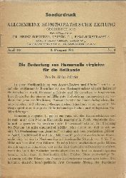 Schoeler, Heinz  Die Bedeutung von Hamamelis virginica fr die Heilkunde (Sonderdruck aus: Allgemeine Homopathische Zeitung, Bd. 189, Juli/August 1941, Nr. 4) 