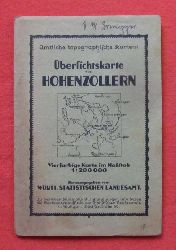 ohne Autor  Übersichtskarte von Hohenzollern (Vierfarbige Karte im Maßstab 1:200.000) 