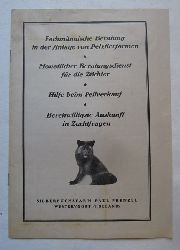 Silberfuchsfarm Paul Frenzel  Broschüre mit Texten zur Zucht von Silberfuchs, Nerz, grauer Waschbär, Skunk, amerikanisches Opossum 
