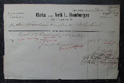 Homburger, Veit L.  Obligation / Schuldverschreibung "Nota von Veit L. Homburger, Zhringerstrasse Nro. 79 fr den Pfarrhausfond Palmbach" 