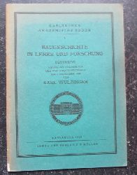 Wulzinger, Karl  Baugeschichte in Lehre und Forschung (Festrede gehalten anlsslich des Rekroratswechsels am 1. Dezember 1928) 