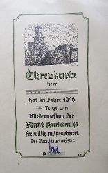 Oe, Alwin (Anm.: Hagsfeld)  Ehrenkarte. Herr Alwin Oe hat im Jahre 1946 30 Tage am Wiederaufbau der Stadt Karlsruhe freiwillig mitgearbeitet. Der Oberbrgermeister (Unterschrift) 