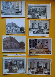 Meyer, Walter (Karlsruhe)  4 s/w und 4 Farb-Fotografien bzw. Fotoausschnitte und 4 Negative von Muggensturm (Hotel-Gaststtte Post auen und innen) 