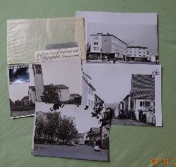 Meyer, Walter (Karlsruhe)  4 s/w Fotografien, und 4 Negative von Birkenfeld v. 30.3.1967 (Schule und Lden, kath. Kirche, Strae mit Apotheke und Kiosk, Kaufhaus Kull, Spar...) 