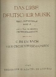 Steglich, Rudolf (Hg.)  Carl Philipp Emanuel Bach (1714-1788) (Vier Orchestersinfonien mit zwlf obligaten Stimmen, dem Prinzen Friedrich Wilhelm von Preuen gewidmet) 