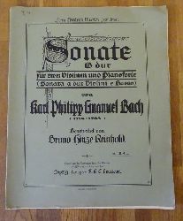 Bach, Karl Philipp Emanuel  Sonate B dur fr zwei Violinen und Pianoforte (Sonata a due Violini e Basso; bearb. v. Bruno Hinze-Reinhold) 