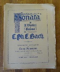 Bach, Karl Philipp Emanuel  Sonate fr II Violinen und Ba / Sonata a II Violini e Basso (Hg. Georg Schumann, rev. und bez. v. Issay Barmas) 