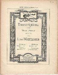 Waefelghem, L. van  Transcriptions pour Viola d`Amour ou Alto / Marais (1686) Chacone 