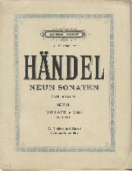 Hndel, Georg Friedrich  Neun Sonaten fr 2 Violinen und Klavier Op. 2, Heft VII Sonate in G Moll (bearb. v. Emil Krause) 