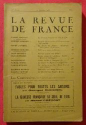 Prevost, Marcel; Raymond Recouly und Joseph Bedier  La Revue de France 16e Année, 1er Janvier 1936 No. 1 