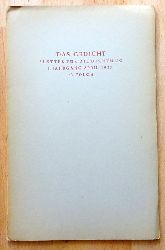 Schult, Friedrich  Das Gedicht 1. Jahrgang, 13. Folge April 1935 (Friedrich Schult. Sprche in Reimen) 