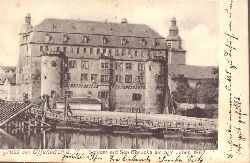   Ansichtskarte Offenbach am Main. Schloss mit Schiffbrcke bis zum Jahre 1887 