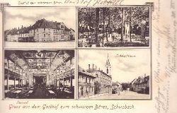   Ansichtskarte Gruss aus dem Gasthof zum schwarzen Bären, Schwabach (Gasthof, Ludwigstrasse) 
