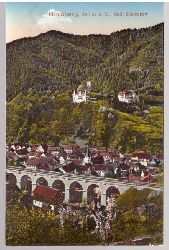   Ansichtskarte Hornberg bad. Schwarzwald Ortsansicht Eisenbahnbrcke 