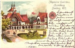   Ansichtskarte AK Allgemeine Gartenbau-Ausstellung 1897. Hauptausstellungsgebude & Restaurant (Litho) 