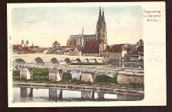   Ansichtskarte AK Regensburg mit steinerner Brcke 