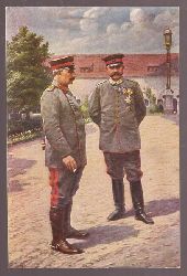   Ansichtskarte. AK Spendenkarte Rotes Kreuz. 2 Offiziere im Schloss zu Posen. Juli 1915 (Nach einer Aufnahme der Kaiserin und Knigin) 