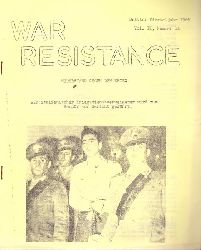 WRI  WAR Resistance 3. Vierteljahr 1965 Vol. II Nummer 14 (Widerstand gegen den Krieg. Italien; David McReynolds (Die Politik der Gewaltfreiheit) 
