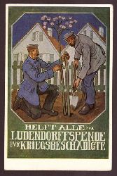   Ansichtskarte AK Helft alle zur Ludendorffspende fr Kriegsbeschdigte (Knstler-Ak v. Franz Reinhardt) 