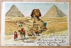   Ansichtskarte AK Le Sphinx et les pyramides (Farblitho) 