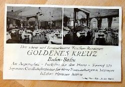   Ansichtskarte AK Baden-Baden. Goldenes Kreuz (Familien-Restaurant. Inh.Hermann Binkau) 