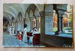   Ansichtskarte AK Konstanz. Insel-Hotel. Kreuzgnge aus dem 13. Jahrhundert (Werbekarte / Knstlerkarte des Hotels umseitig mit Anmerkungen zum Hotel) 