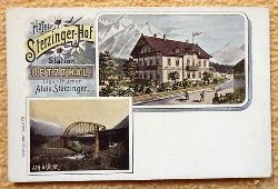   Ansichtskarte AK Oetzthal. Hotel Sterzinger Hof. Alois Sterzinger + Ach-Brcke (Farblitho) 
