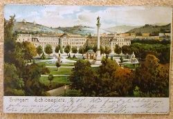   Ansichtskarte AK Stuttgart. Schlossplatz (Farblitho) 
