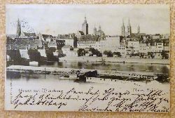   Ansichtskarte AK Gruss aus Wrzburg. Oberes Mainufer 