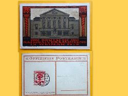   Ansichtskarte AK Deutsche Nationalversammlung in Weimar 1919 (Farblitho; Entwurf Max Nehrling, hinten 1 gestempelte Briefmarken "Deutsche Nationalversammlung 10) 
