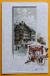   Ansichtskarte AK Mnchen. Hofbruhaus (Prgedruck mit Wappen Litho) 