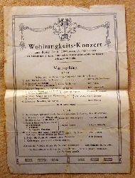   Programm / Flugblatt "Wohlttigkeits-Konzert zum Besten der in Unteritalien Heimgesuchten am Sonntag den 10. Januar 1909 auf der Kaiser-Wilhelmshhe zu Menden" (Vortragsfolge) 