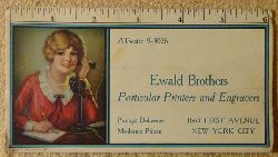Brothers, Ewald  Werbekarte der Firma Ewald Brothers. Particular Printers and Engravers (Seitlich mit Maeinheit, als Lineal zu verwenden) 