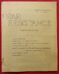 WRI  WAR Resistance 4. Vierteljahr 1965 Vol. II Nummer 15 (Widerstand gegen den Krieg) 