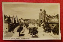   Ansichtskarte AK Krakau. Adolf Hitler Platz. Tuchhallen St. Adalbert und Marienkirche 