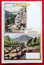   Ansichtskarte AK Aus dem Okerthal. Teufelskanzel (Knstlerkarte v. H. Bahndorf) 