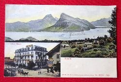   Ansichtskarte AK Aeschi. Hotel Bren und Panorama (Farblitho) 