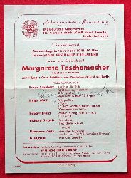 Teschemacher, Margarete  Programmzettel "2. Solistenkonzert Donnerstag 6. November 1941 in der Stdtischen Festhale Karlsruhe. Arien- und Liederabend. Am Flgel Otto Schfer 