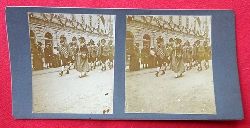   Original Stereoskopie.-Fotografie (Stereobild. Stereophotographie). Innsbruck 1909. 100-Jahr Feier. Gruppe aus dem Festzug 