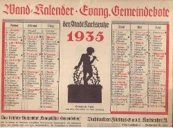   Kalender (Wandkalender zum Aufhngen) 1935 Evang. Gemeindebote der Stadt Karlsruhe 